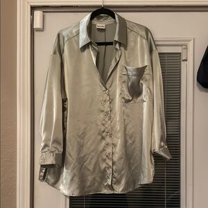 Aratta Satin Button-Up Shirt
